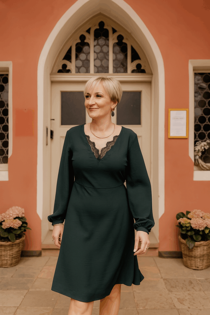 Evoto Jana Hildebrandt in einem grünen Spitzenkleid, Freie Reden in Gotha und Umgebung
